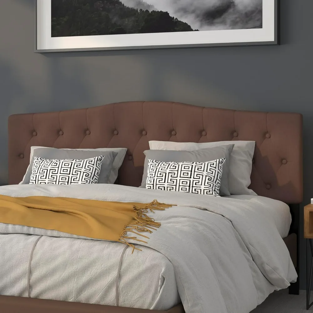 Plucked soft bag camel color extra large headboard