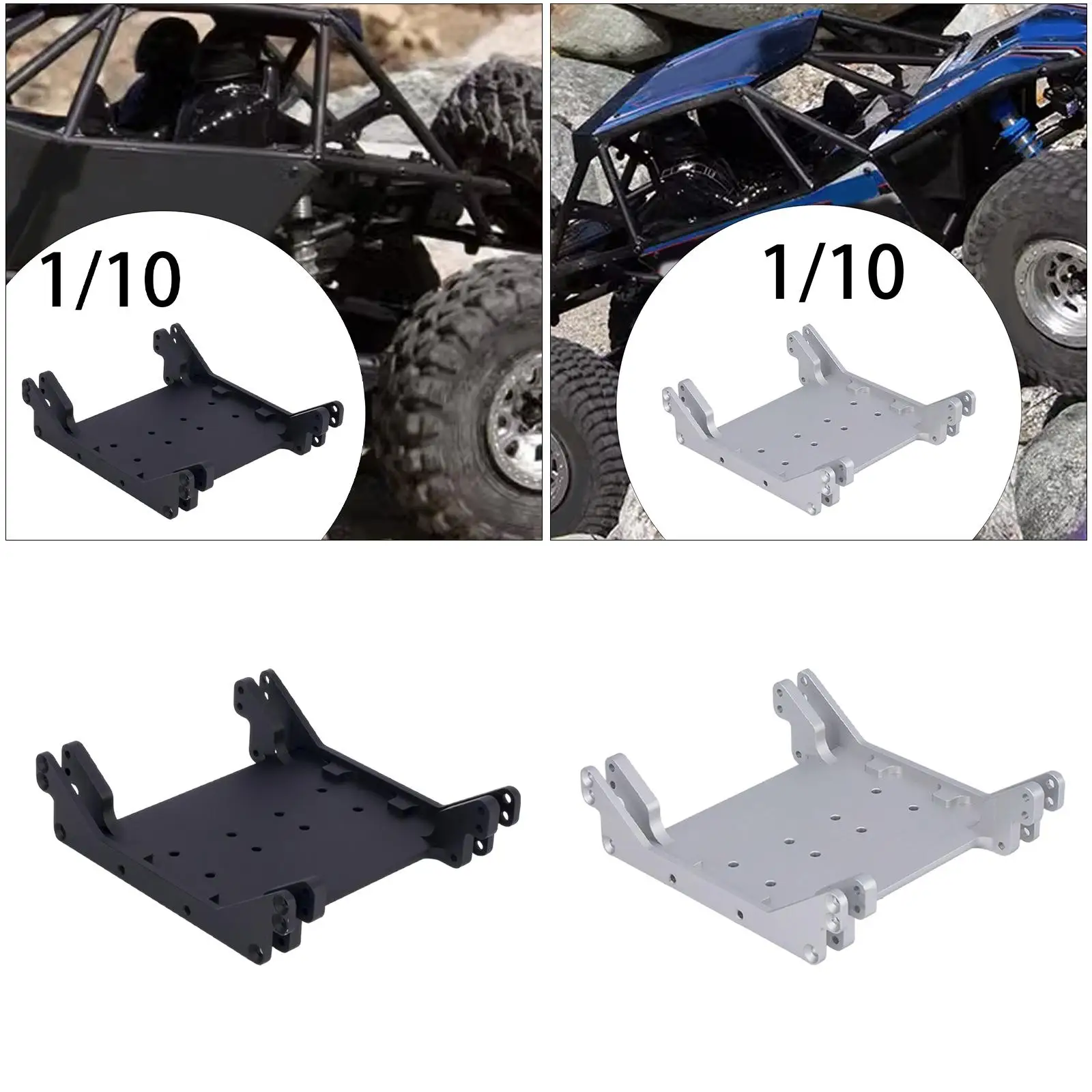 Chassis Skid Plate Transmission Holder Aluminum Alloy Gearbox Base Center Skid Transmission Plate for 1/10 RC Rock Crawler Car