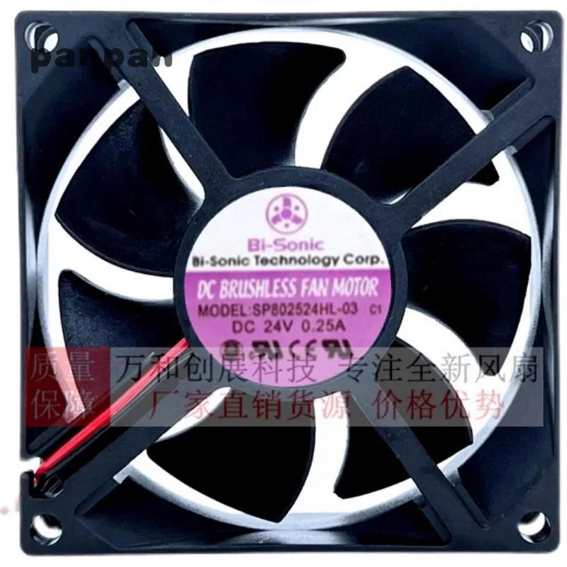 New CPU Fan for Bi-Sonic SP802524H-03 24V 0.21A 8CM 8025 Frequency Converter Cooling Fan 80x80x25mm