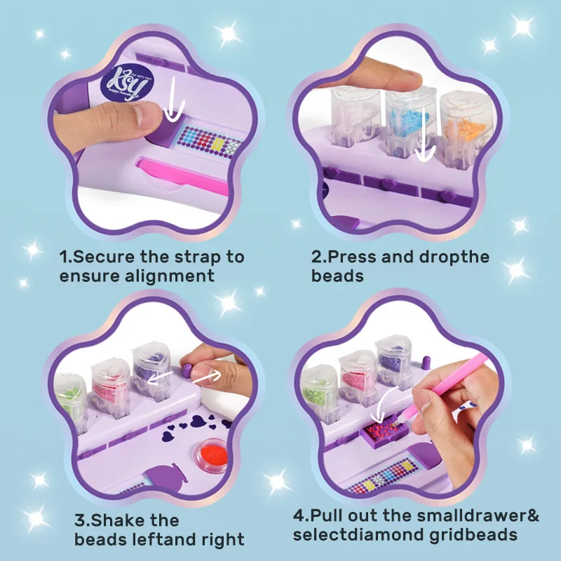 Diamond Paste Woven Diy Manual Dot Drill Bracelet Multi-Color Children's Cartoon Puzzle Dot Drill Toy