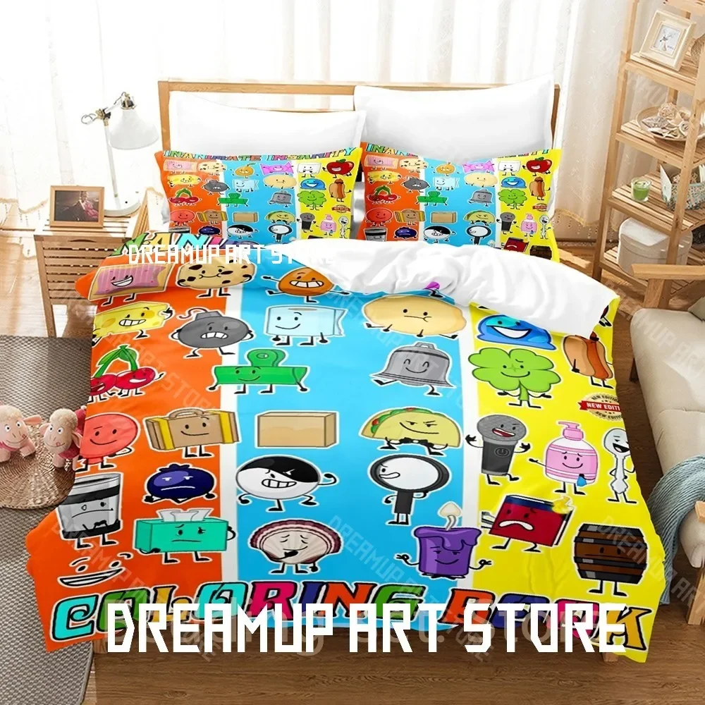 2026 2025 BFDI Inanimate Insanity Bedding Set Single Twin Full Queen King Size Bed Set Bedroom Duvetcover Sets Anime Bed Sheet S