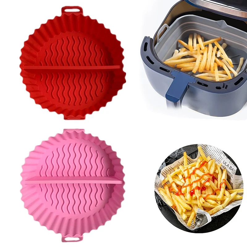 Household Kitchen Air Fryer Silicone Baking Tray Split Oven Baking Tray Reusable Pizza Fried Chicken Mold Accessories