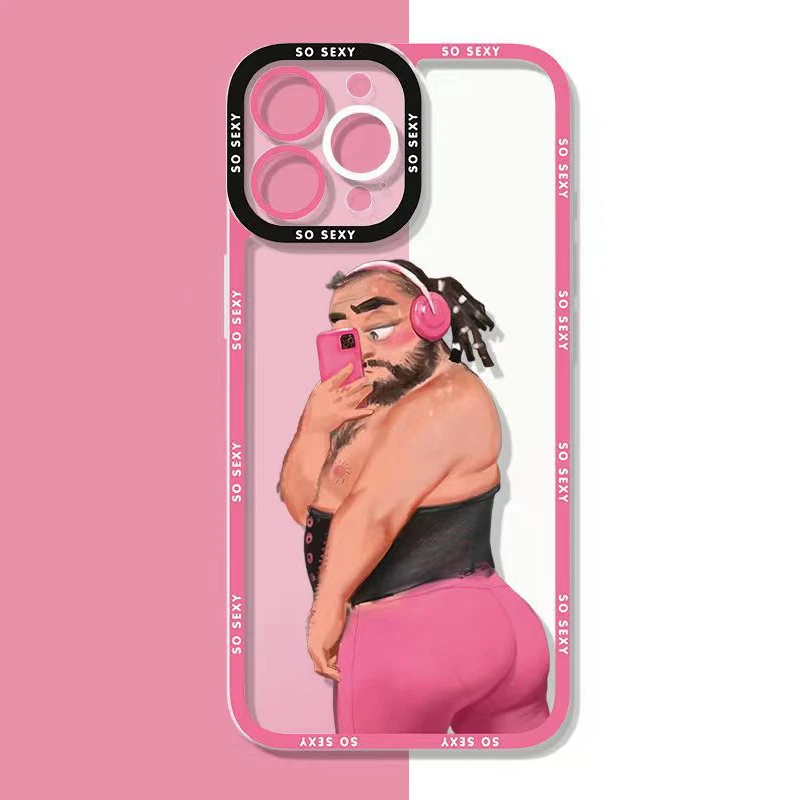 Wacky Man Strong Man Phone Case For Apple 13pro Iphone 14promax 12 11 Xs Xr 6 7 8plus Full Package Anti-drop Phone Soft Case