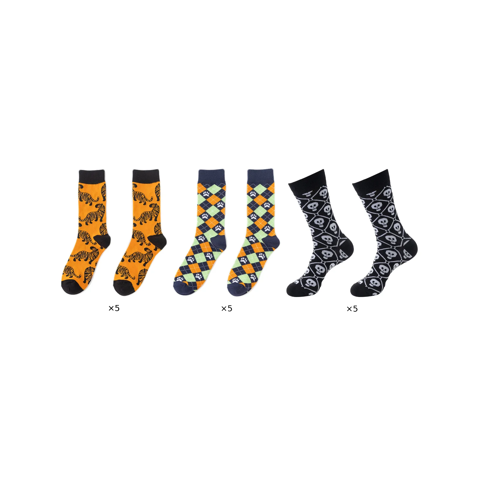 

Halloween socks combination pack A485/A487/A488, 5 pairs each, 15 pairs in total