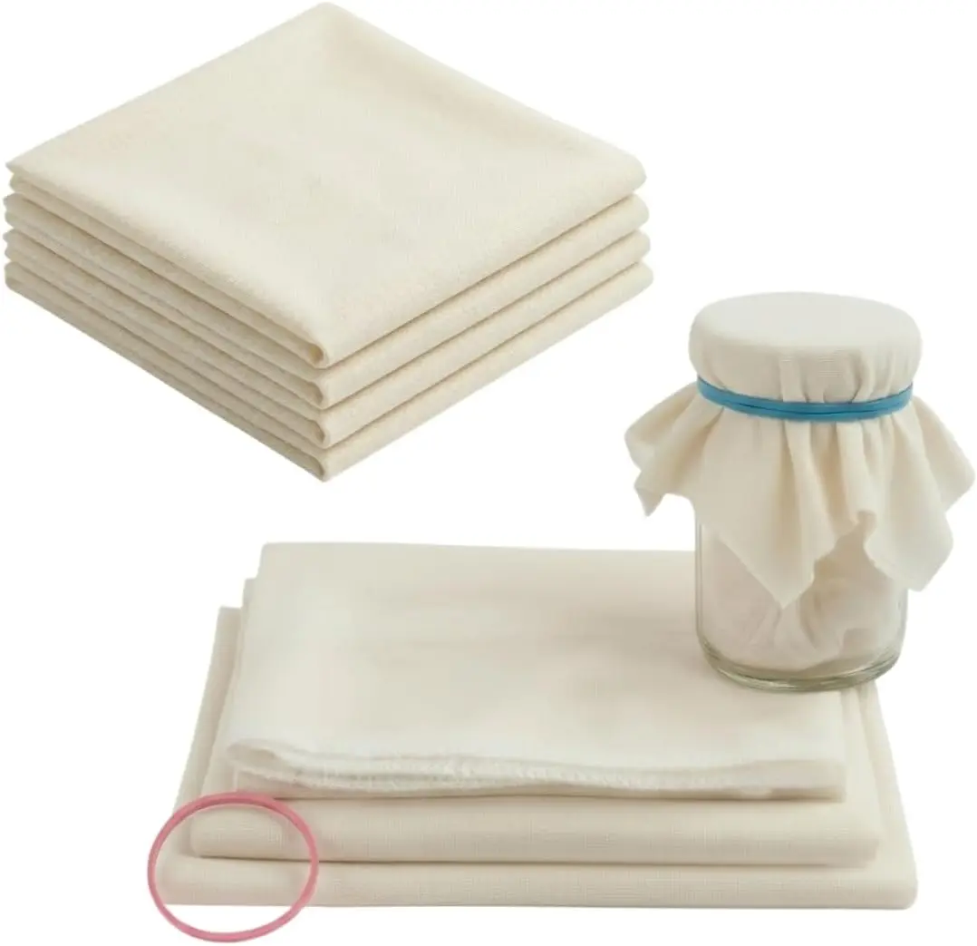 5/10/15pcs Reusable Nut Milk Bag, Unbleached Cotton Cheesecloth Strainer for Yogurt Tofu Filter, Fine Mesh Kitchen Strainer