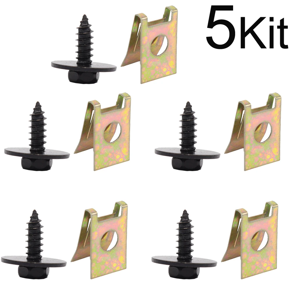 5 Kit For BMW E21 E28 E39 E60 E87 E88 F20 E90 E92 F10 F31 F35 U Nut Hex Screw Speed Fastener Undertray Sheet Metal Clip Fixing