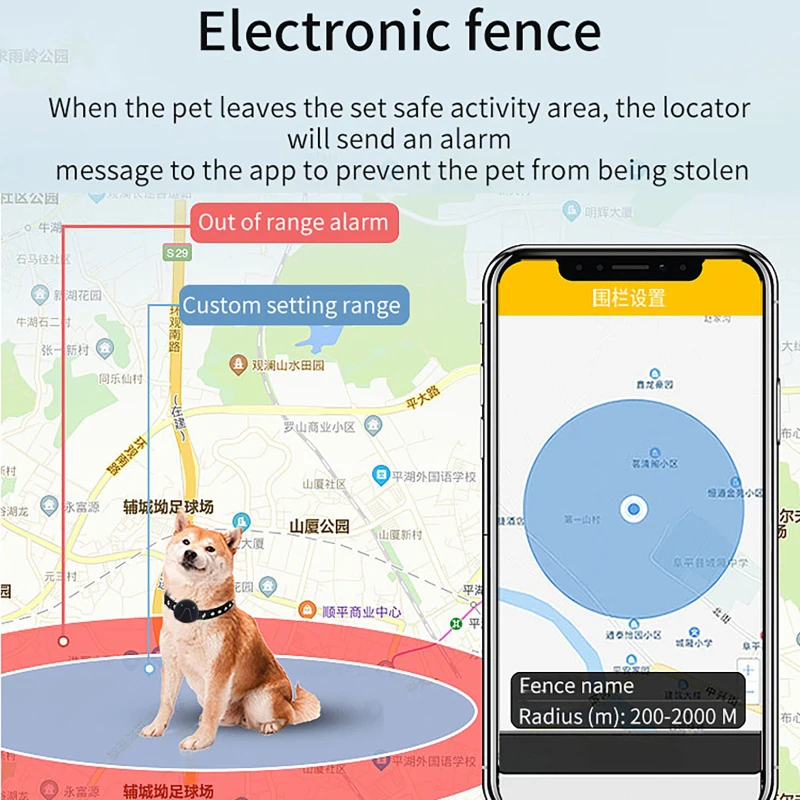 2G/4G Pet GPS Anti Lost Tracker Waterproof Smart Necklace Locator Remote Intercom Track Playback Cat Dog Collar Locator Device view 2