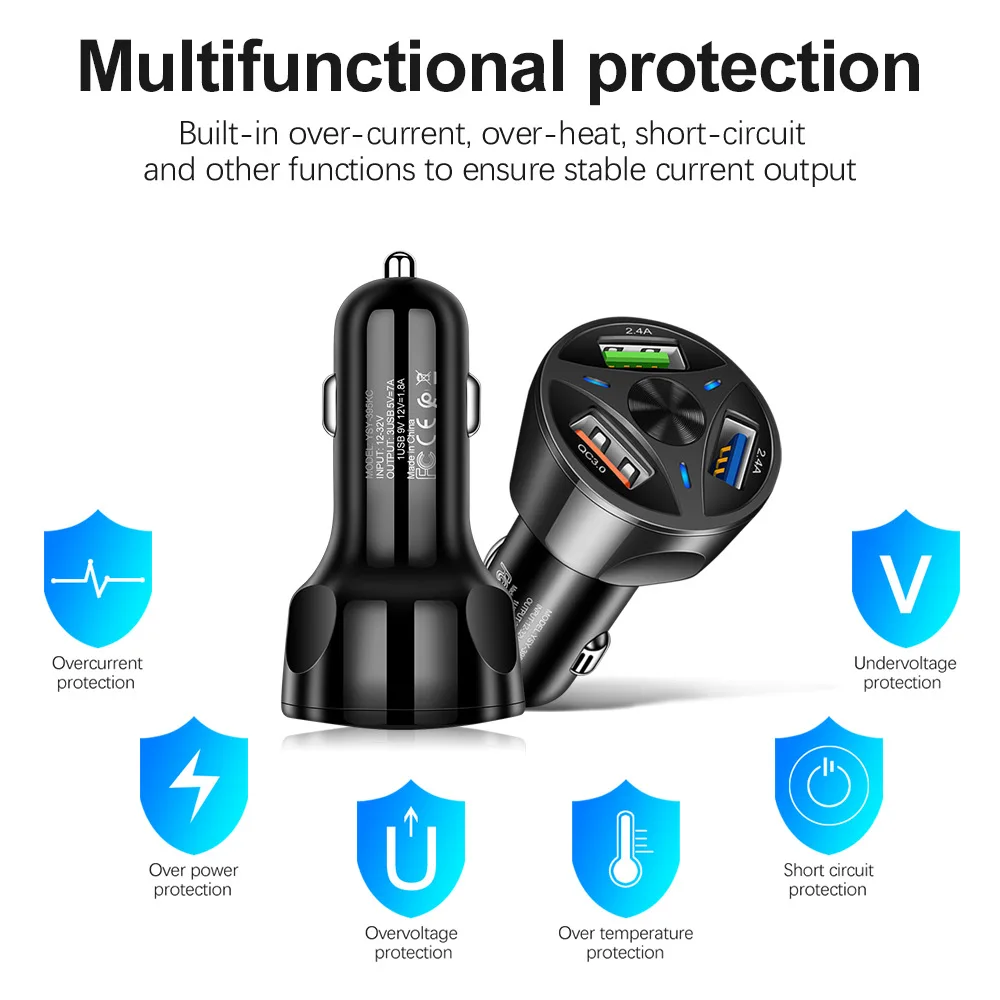 Quick Charge QC3.0 Mini 3 Ports USB Fast Car Charger For iPhone For Huawei Fast Charging Mobile Phone Charger Adapter in Car - view 6