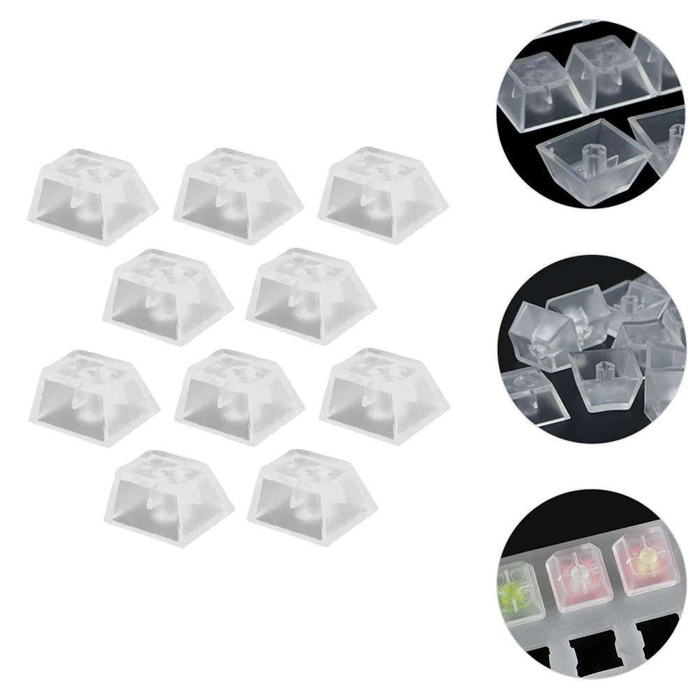 10 Pcs Transparent Keycap Premium Material for Keyboard Shine Sturdy Enthusiasts Decoration Abs