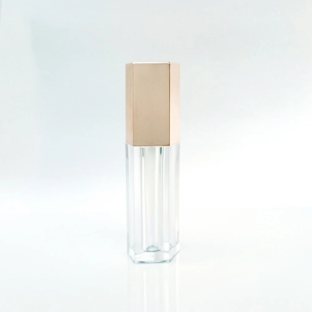 3개입 립스틱 DIY 튜브 오각형 소형 립글로스 병 컴팩트 여행용 빈 립 오일 용기 실버 골드