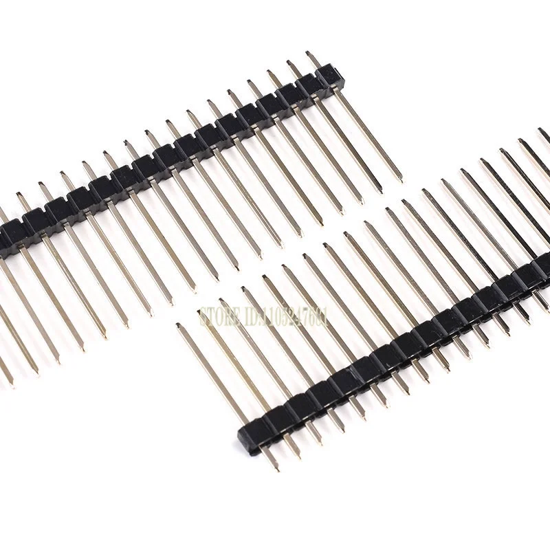 10PCS 2.54mm Pitch 1x40 Pin Single Row Male Header Connector Strip 11mm/15mm/17mm/21mm/25mm Long Pin 40pin Header