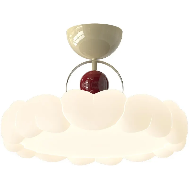 French Retro Cream Pumpkin Ceiling Lamp Full Spectrum Eye Care Antique Style for Bedroom Kids Room New Chinese Creative Light
