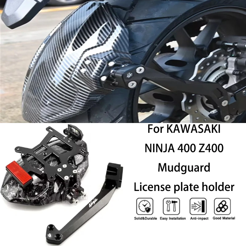 

MTKRACING For KAWASAKI NINJA 400 Z400 2018-2024 Motorcycle mudguard rear wheel mudguard license plate holder