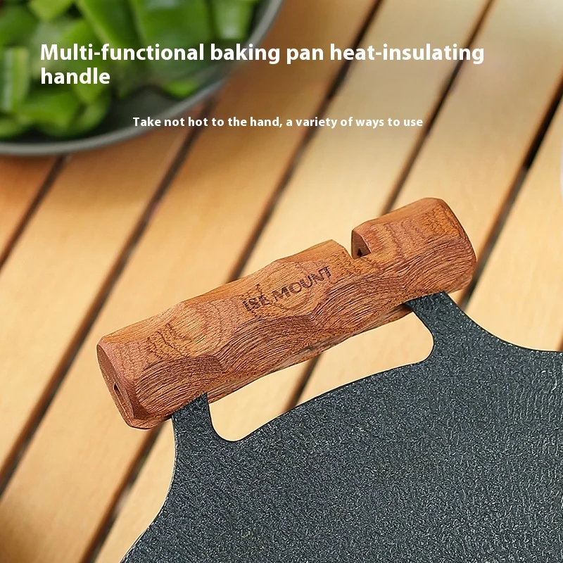 Multipurpose Outdoor Skillet Handle with Shabu Beech Wood Handle, Heat Insulating and Antiscalding Handle and Skillet Stand