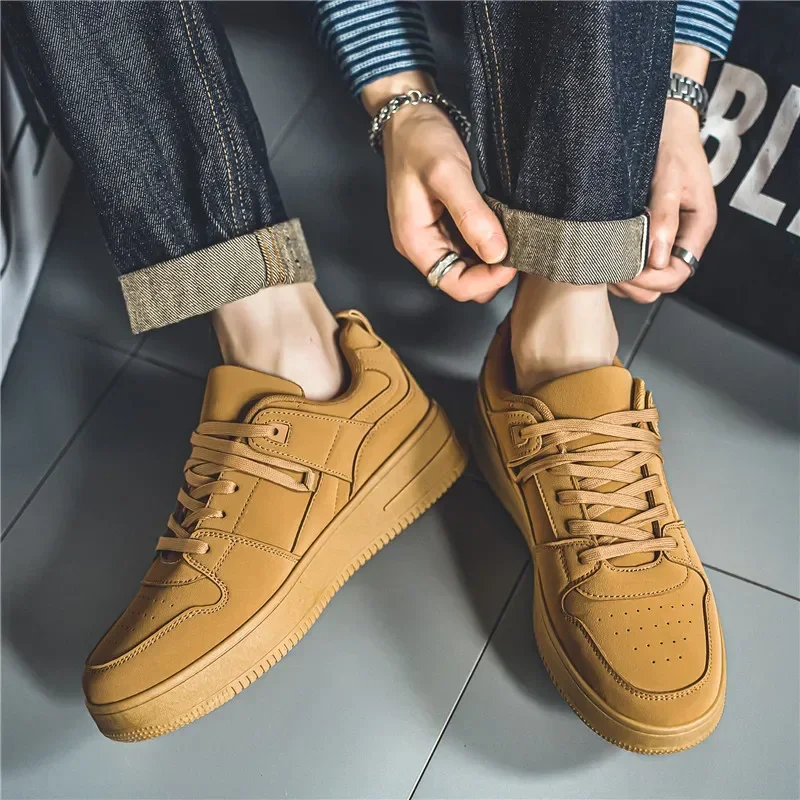 2024 Khaki Air Force Flat Shoes Comfortable in All Seasons Breathable Versatile Men\'s Casual Shoes High-end Luxury Sneakers Man