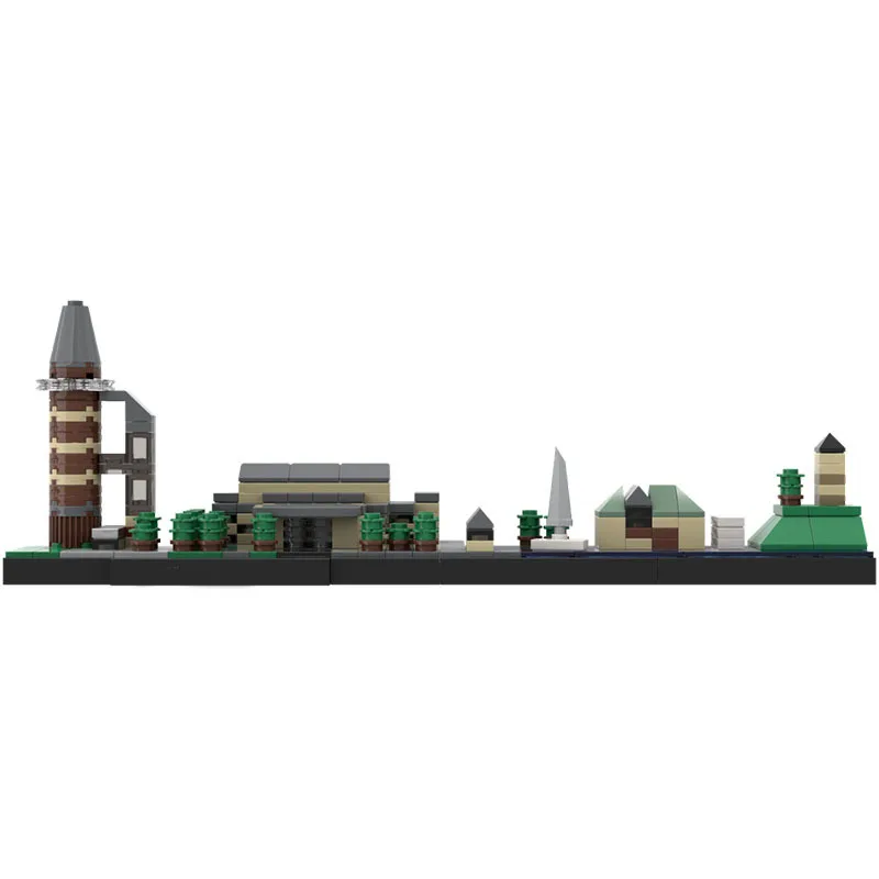 MOC – blocs de construction créatifs Milheim-on-Ruhr Skyline pour enfants, jouet mosaïque, briques, cadeau d'ornement