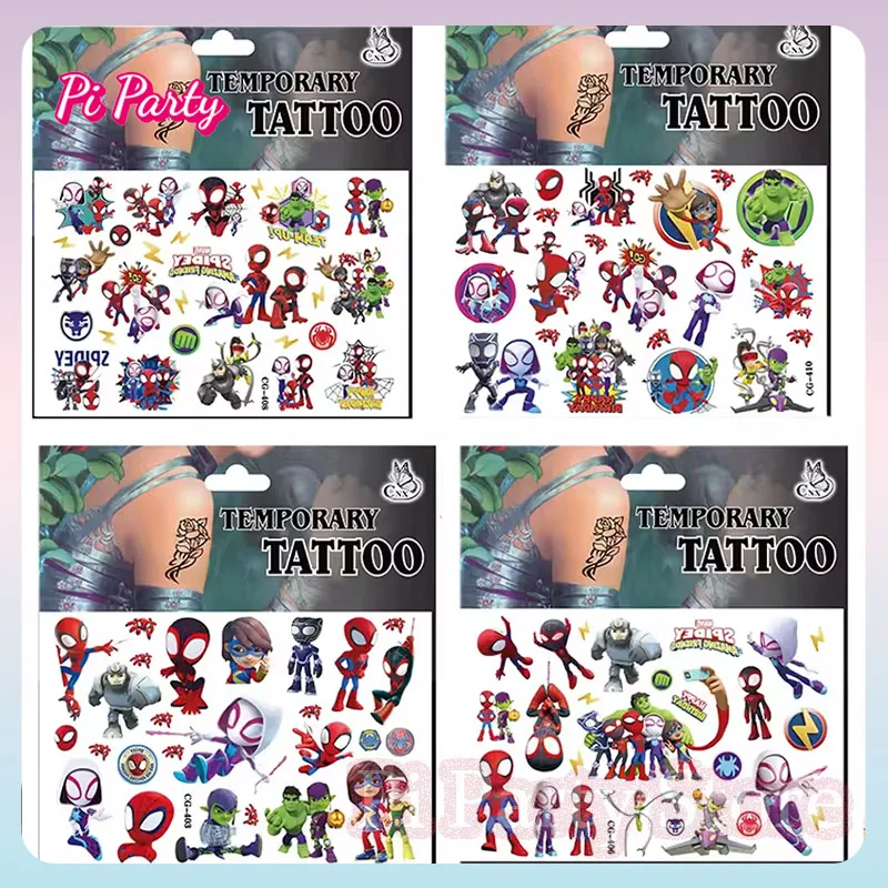 Pegatinas de Spiderman y sus Increíbles Amigos, Pegatinas de Tatuajes de Spiderman, Recuerdos de Fiesta para Niños, Decoración para Fiestas de Cumpleaños de Niños