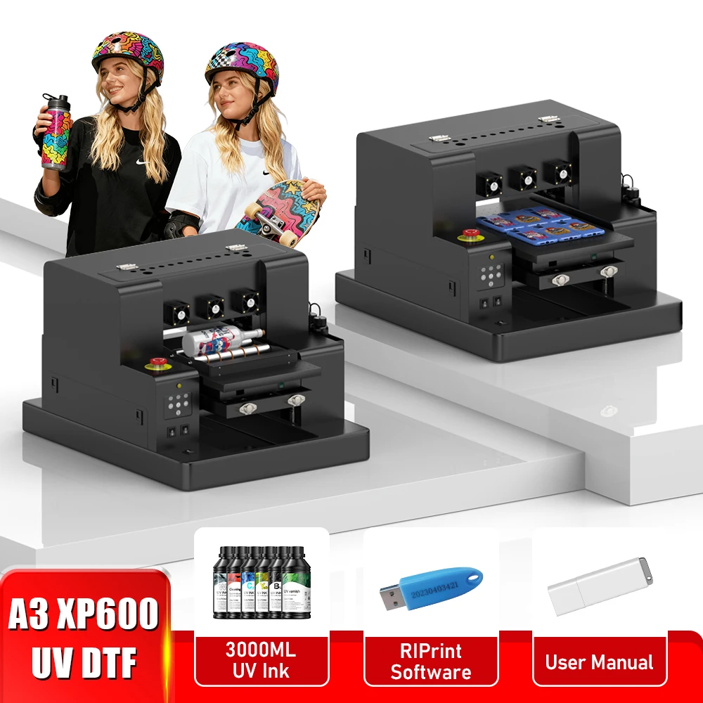 

УФ-принтер A3 DTF для Epson XP600 L805 УФ-планшетный принтер УФ-принтер для наклеек для чехла для телефона Стеклянная акриловая УФ-печатная машина A3