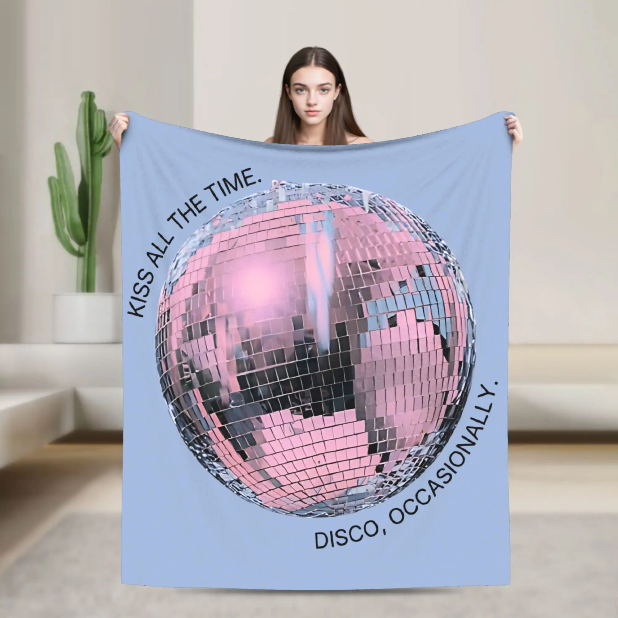 Kiss All The Time Disco Blanket Cover Harrys Music Styles Flannel Throw Blankets Summer Air Conditioning Portable Warm Bedspread
