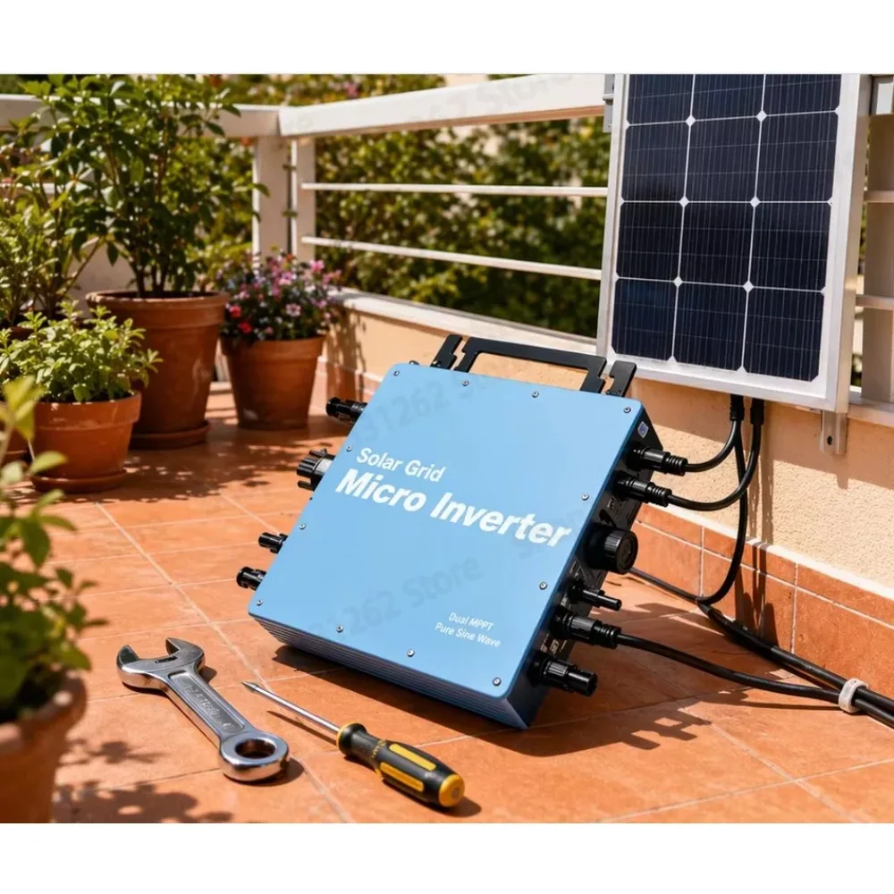 High Power Micro Inverter 350W-2800W MPPT Grid Tie Anti-Reverse IP67 Waterproof Plug and Play APP for Balcony Solar PV