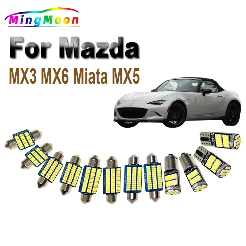 Canbus LED Bulb For Mazda MX3 MX-3 MX6 MX-6 MX5 MX-5 Miata 1988-2019 2020 Car Accessories Interior Dome Map Trunk Light Kit