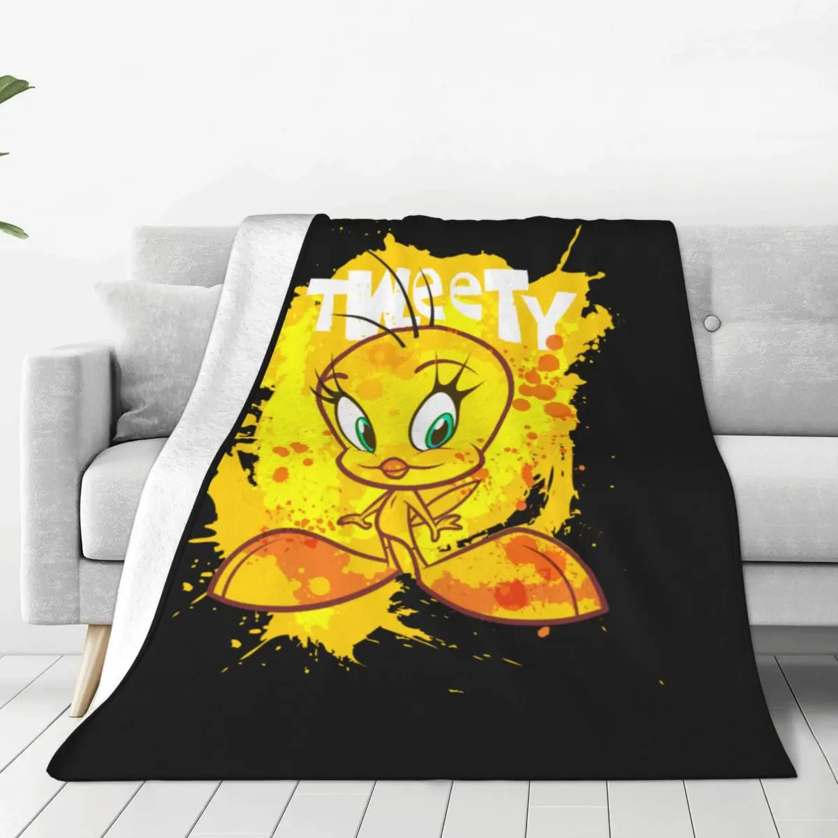 

Tweety Duck TAZ Cartoon Blankets Fuzzy Throw Blankets Bed Sofa Decoration Soft Warm Bedspreads