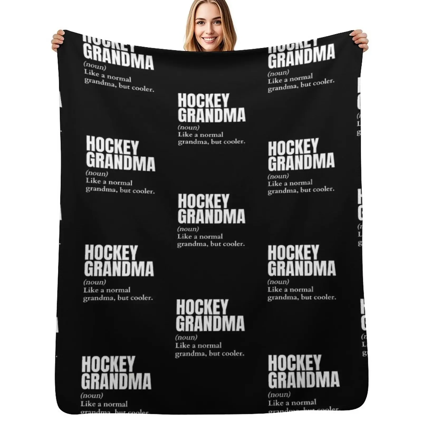 

Funny Hockey Grandma Definition Throw Blanket Travel Plush anime Blanket