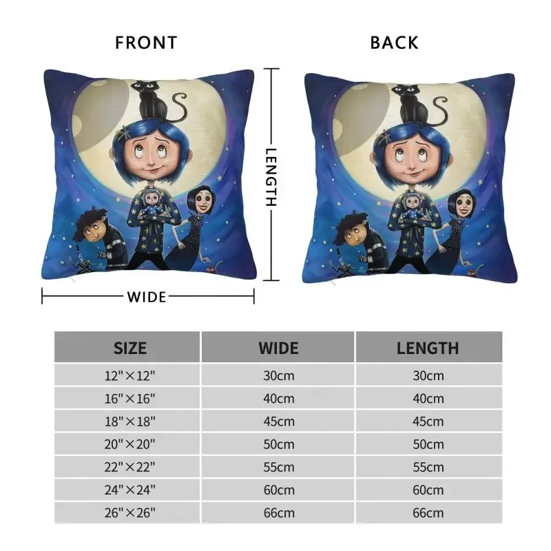 Halloween Horror Movie Coraline Cushion Cover 45x45cm Velvet Nordic Pillow Case Decoration Salon