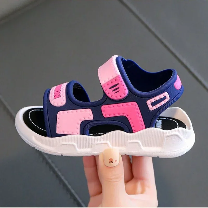 Fashion Kids Sandals Baby Shoes 2024 Summer Soft Sole Non-slip Boys Girls Sandals Toddler Children\'s Beach Flat Shoes Size 21-35