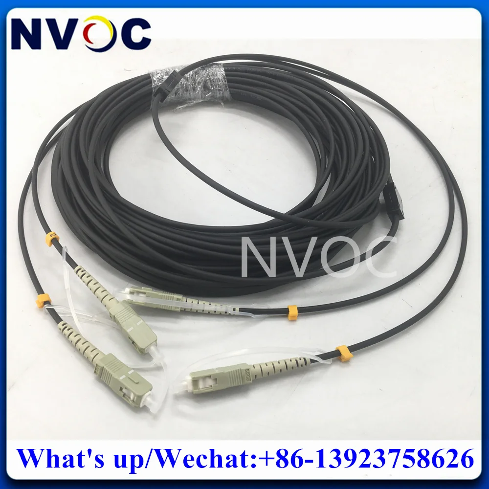 Imagem -05 - Cabo de Remendo Blindado Exterior da Fibra Ótica Conector do Cabo de Jumper Núcleo lc sc st fc Om3150 Om3300 2c Upc-scupc 50 m