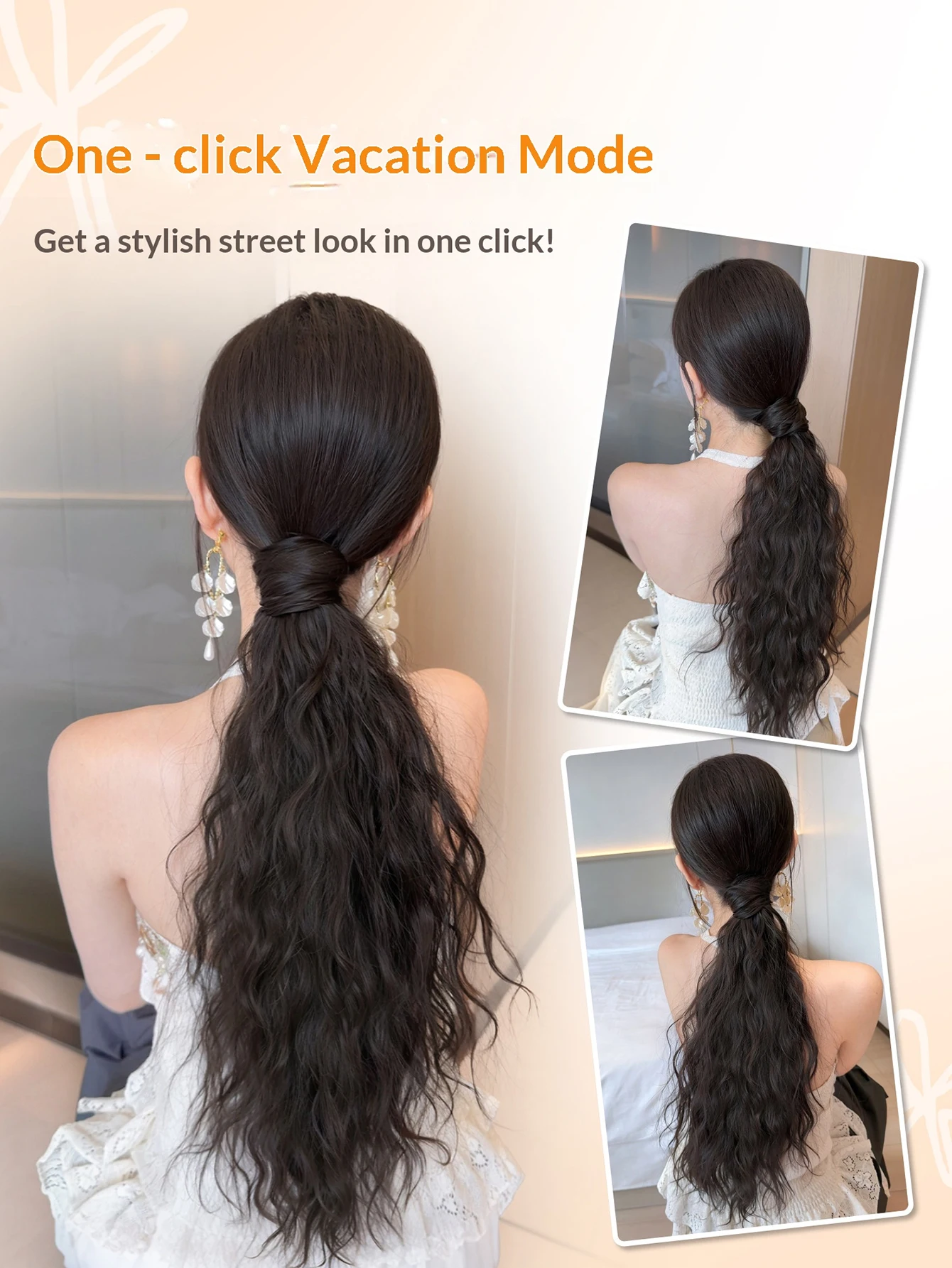 Flexible Wrap Around Ponytail Hair Extensions 28 Inch Long Curly Pony Tails Hair Extensions Wavy Hairpieces For Women