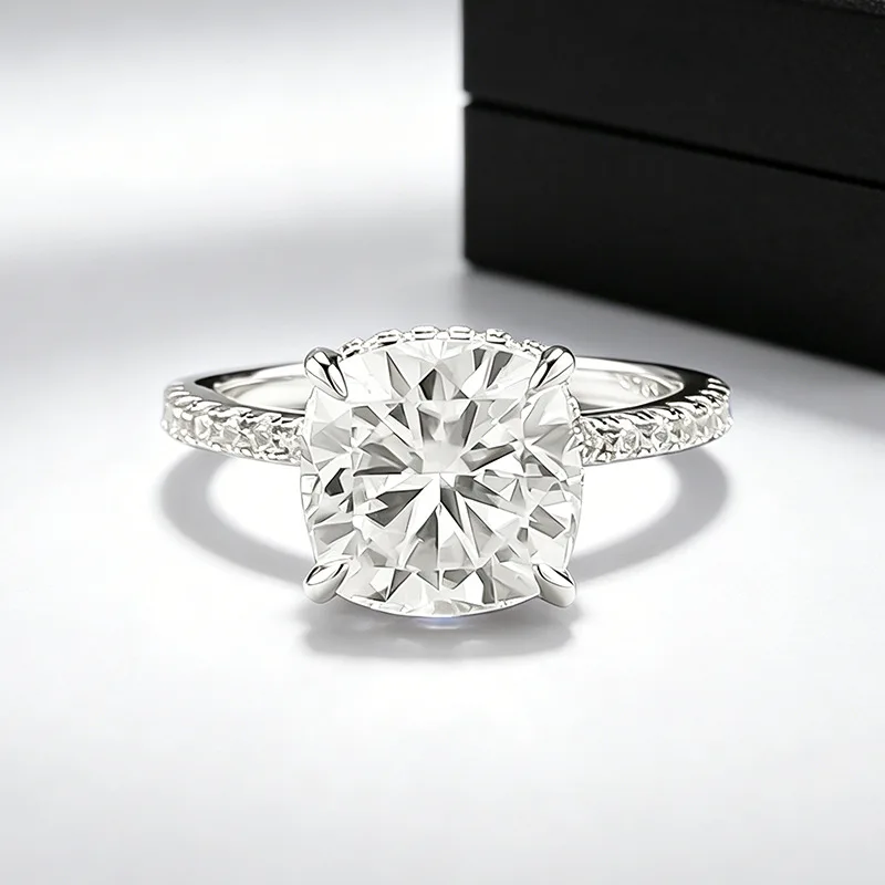 

Cushion Cut 3.5ct D Color Moissanite Ring 925 Sterling Silver Party Wedding Band Rings for Women Bridal Engagement Jewelry Gift
