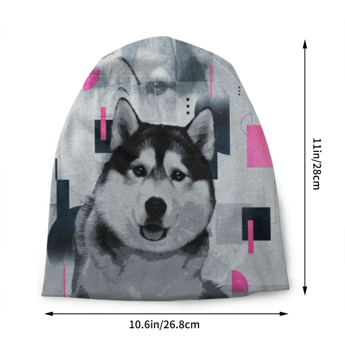 Retro Siberian Husky Dog Skullies Beanies Caps For Men Women Unisex Cool Winter Warm Knit Hat Adult Animal Bonnet Hats