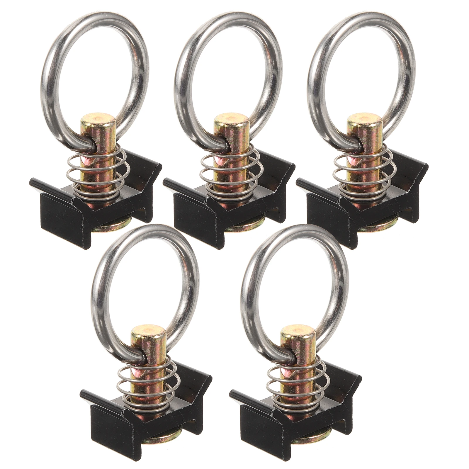 

5pcs Steel Single Stud Fitting Durable Sturdy Rustproof Heavy Duty For Cargo Truck Aviation Freight Vehicles Round Ring