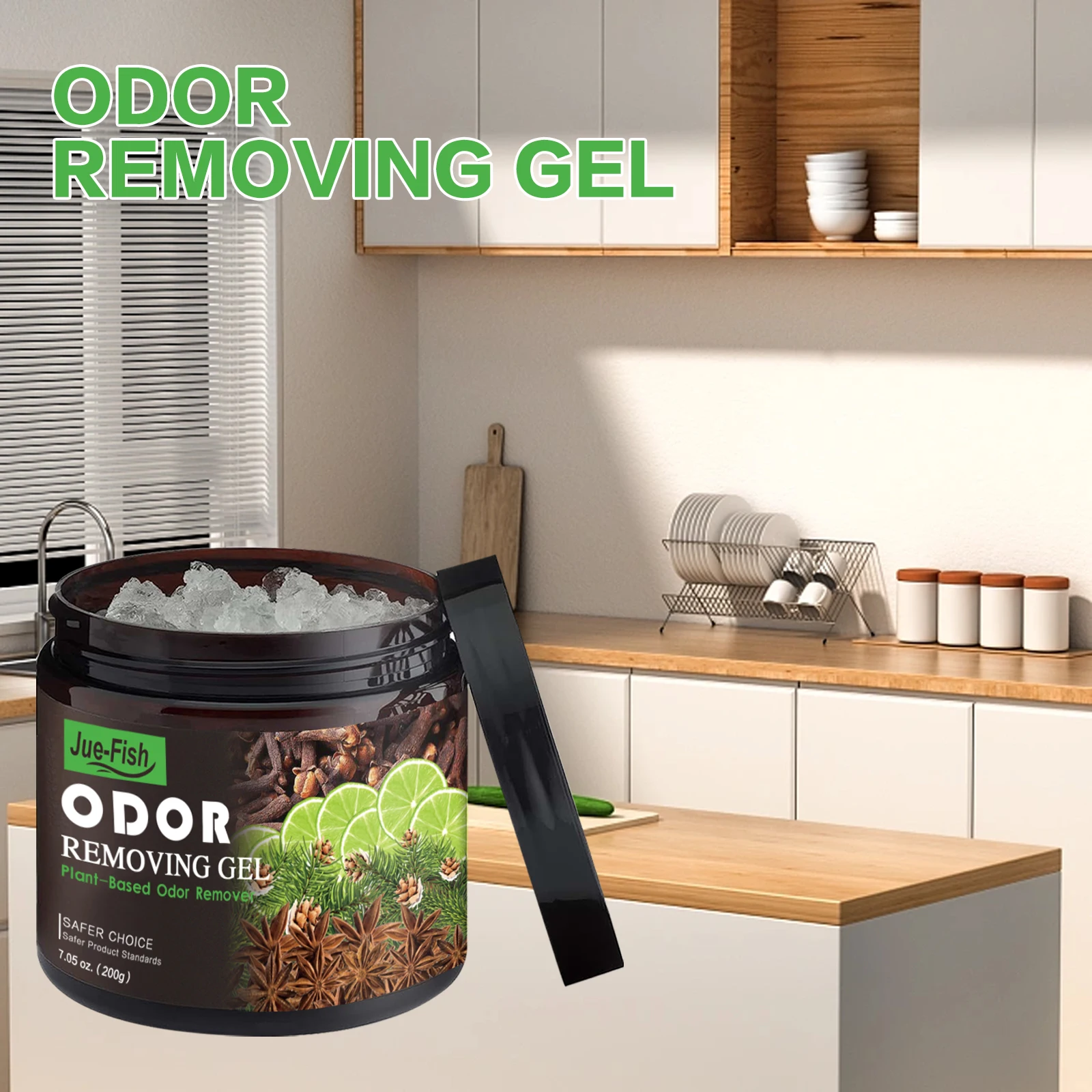 Household Deodorizing Gel, Air Freshener with Long Lasting Fragrance, Remove Unpleasant Odors, Multi-scene for Kitchen, Bathroom & Living Room