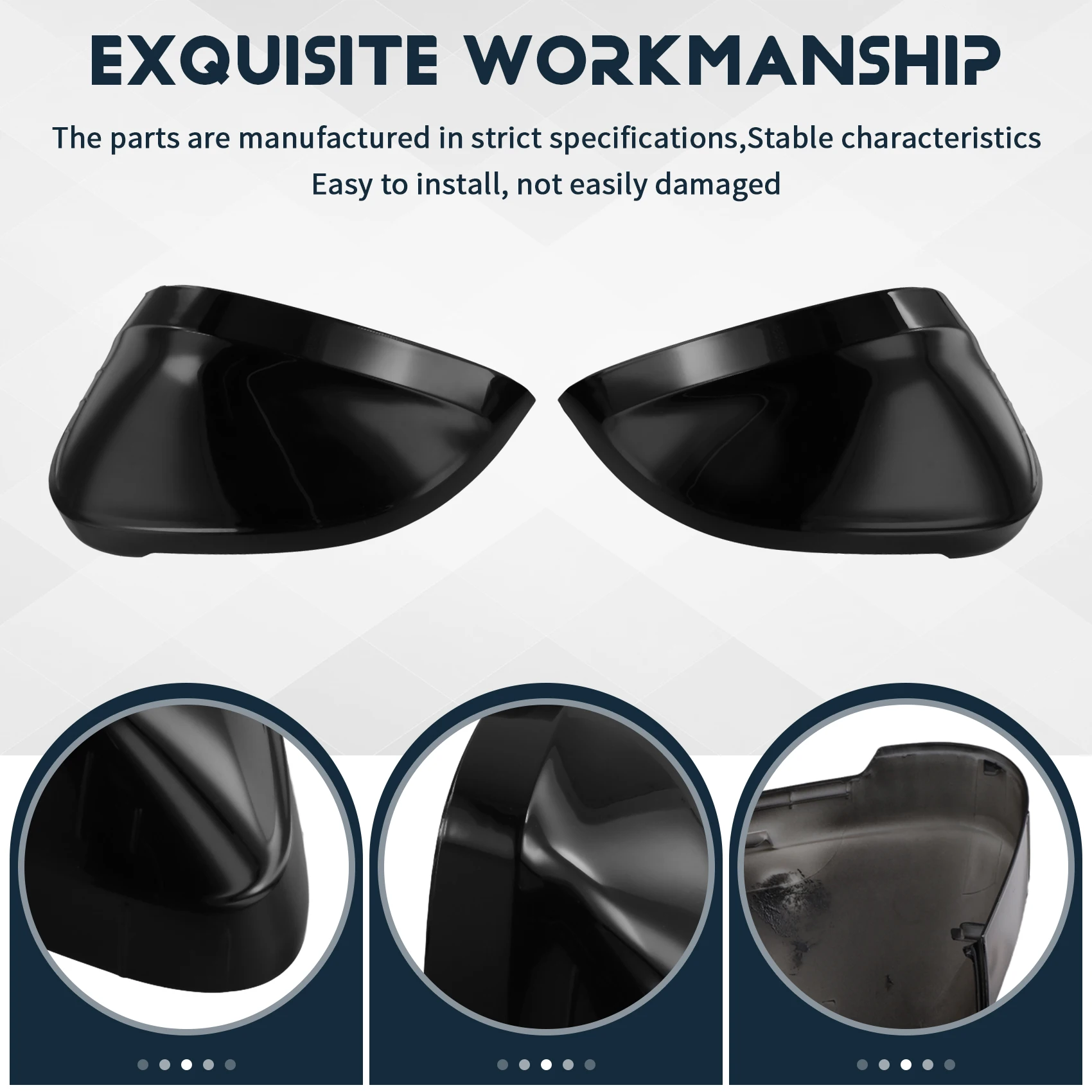 

X39A-Car Mirror Cover Rearview Side Mirror Cap Door Mirror Shell For A4 B9 2017-2023 A5 2016+