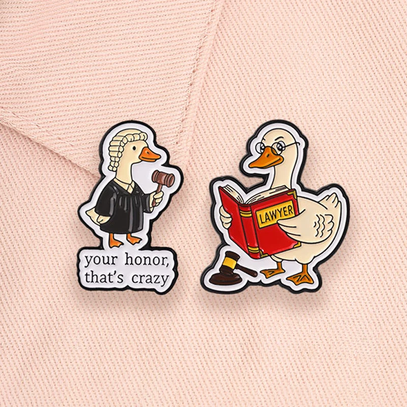 ADHD Mental Health Enamel Pins Halloween Ghost Coffee Cup Social Anxiety Feminist Girl Power Judge Lawyer Duck Badge Jewelry Gif 6