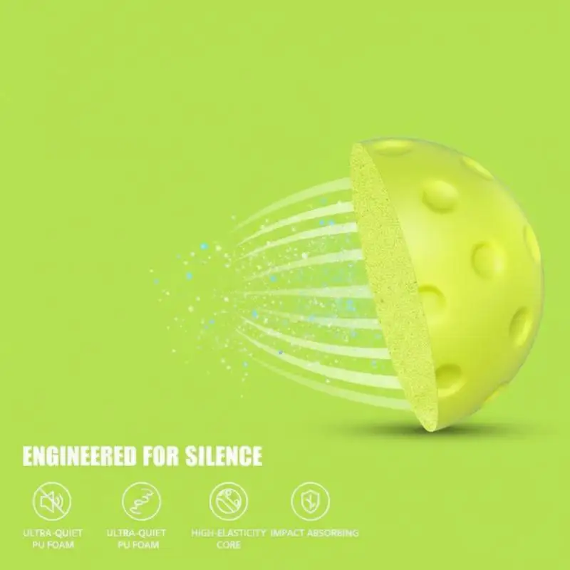 

Silent Pickleball Balls Quiet Foam Pickleballs Practice Balls With Exact Real Ball Bounce Soft PU Pickleball Ball For Indoor Use