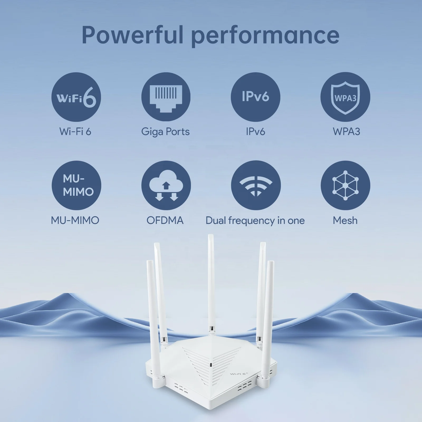 EDUP RT2980 AX3000 Dual Band Gigabit Wifi 6 Mesh Router 3000Mbps OpenWRT Universal Rentang Sinyal Lebar Router dengan Harga Bagus