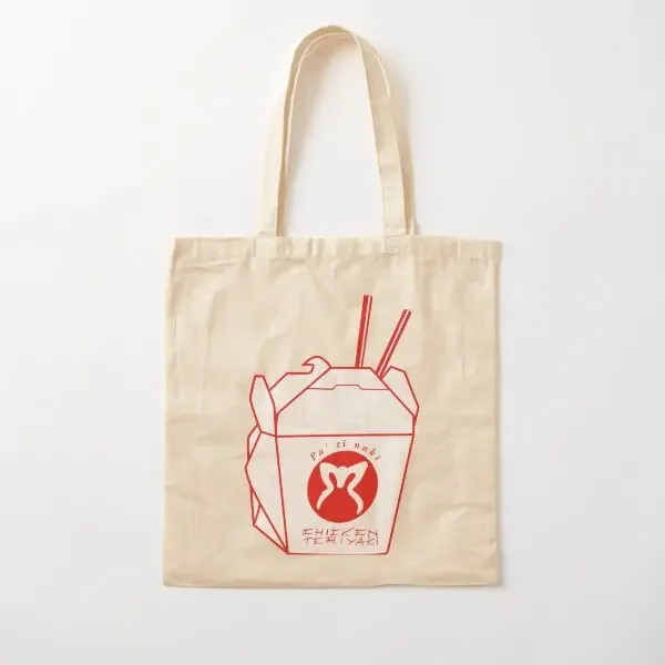 Chicken Teriyaki Baumwoll-Canvas-Tasche, Stoff, Designer, wiederverwendbar, bedruckt, Unisex, lässig, faltbar, modisch, Lebensmittelgeschäft, Reisen, Damen