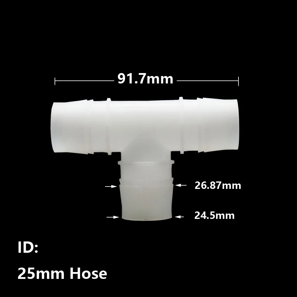 17/18/19/20/25mm złącze Tee rozdzielacz wody Barb wąż ogrodowy 3-way armatura wodna hodowla drobiu nawadniania w szklarni System