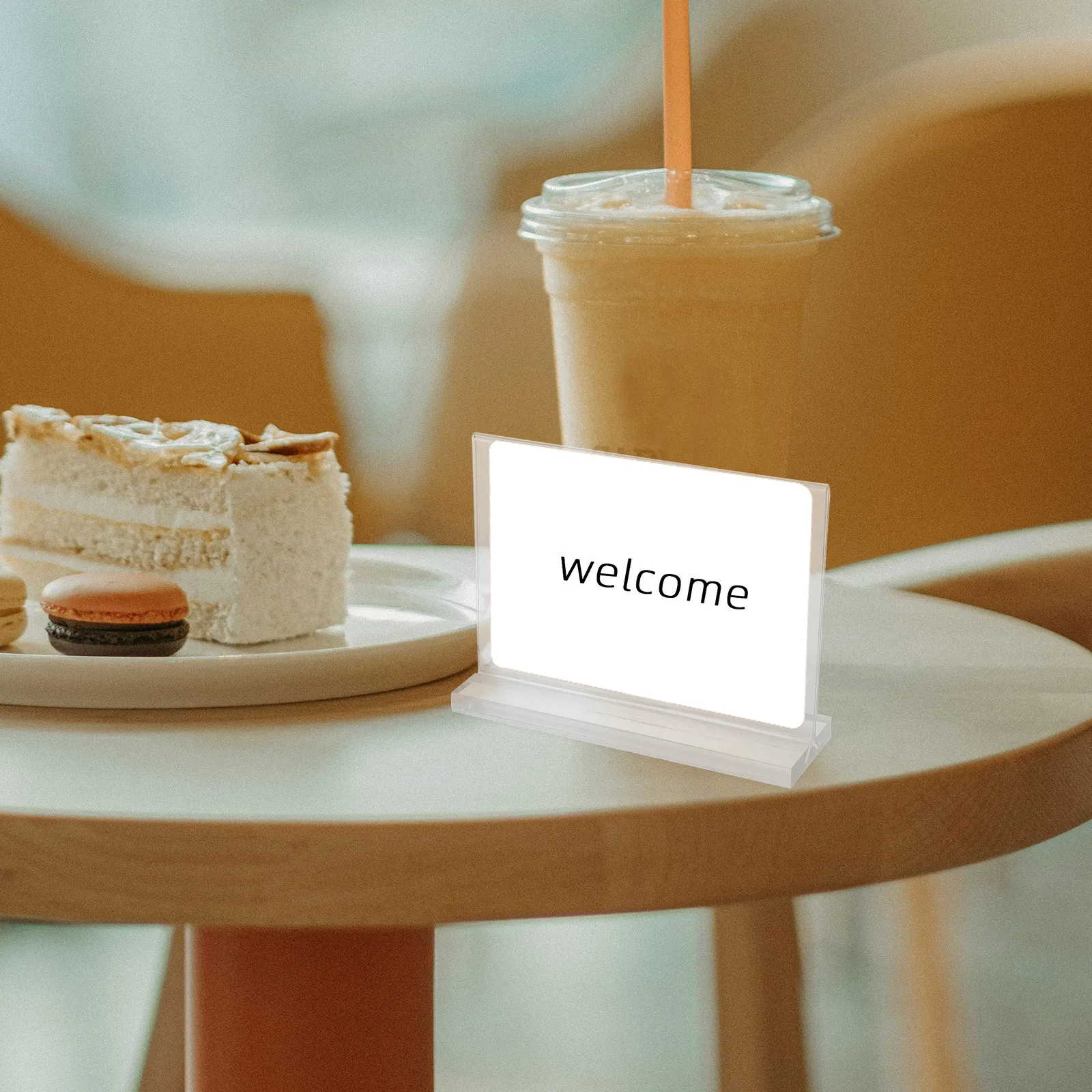 

3pcs T-Shaped Acrylic Display Stand Dual-Sided Tabletop Sign Holder For Wedding Restaurant Menu Photo Artwork Label Card Display