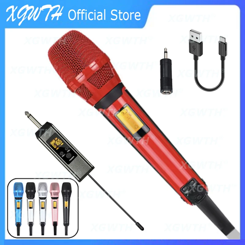 UHF Wireless Microphone System Handheld Dynamic Mic Karaoke SKM9000 SKM205 Rechargeable Receiver DJ Speaker Amplifier Mixer