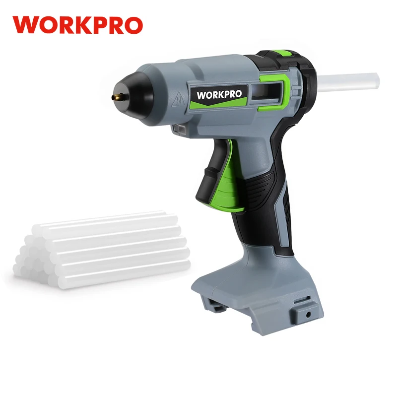 WORKPRO 20V Electric Hot Melt Glue Gun without battery with 20pcs 11mm Glue Sticks Home DIY RepairTool Cordless Power Heat Tool