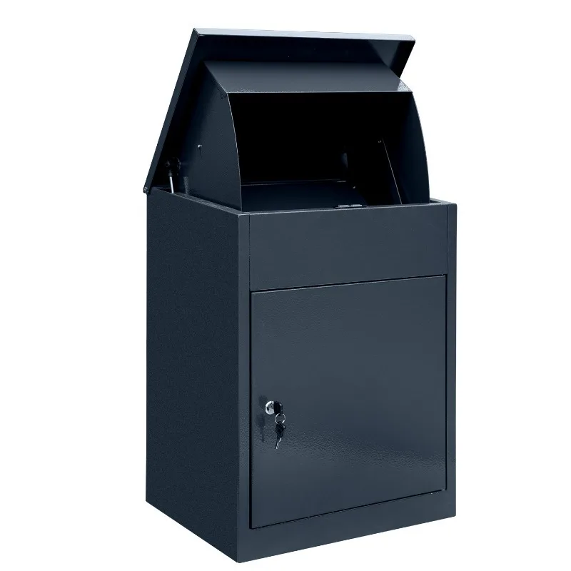 Dark Gray Waterproof Parcel Mailbox Large Houseuse Doorway Parcel Receiving Locker Keyless Anti-theft Security Metal Parcel Box