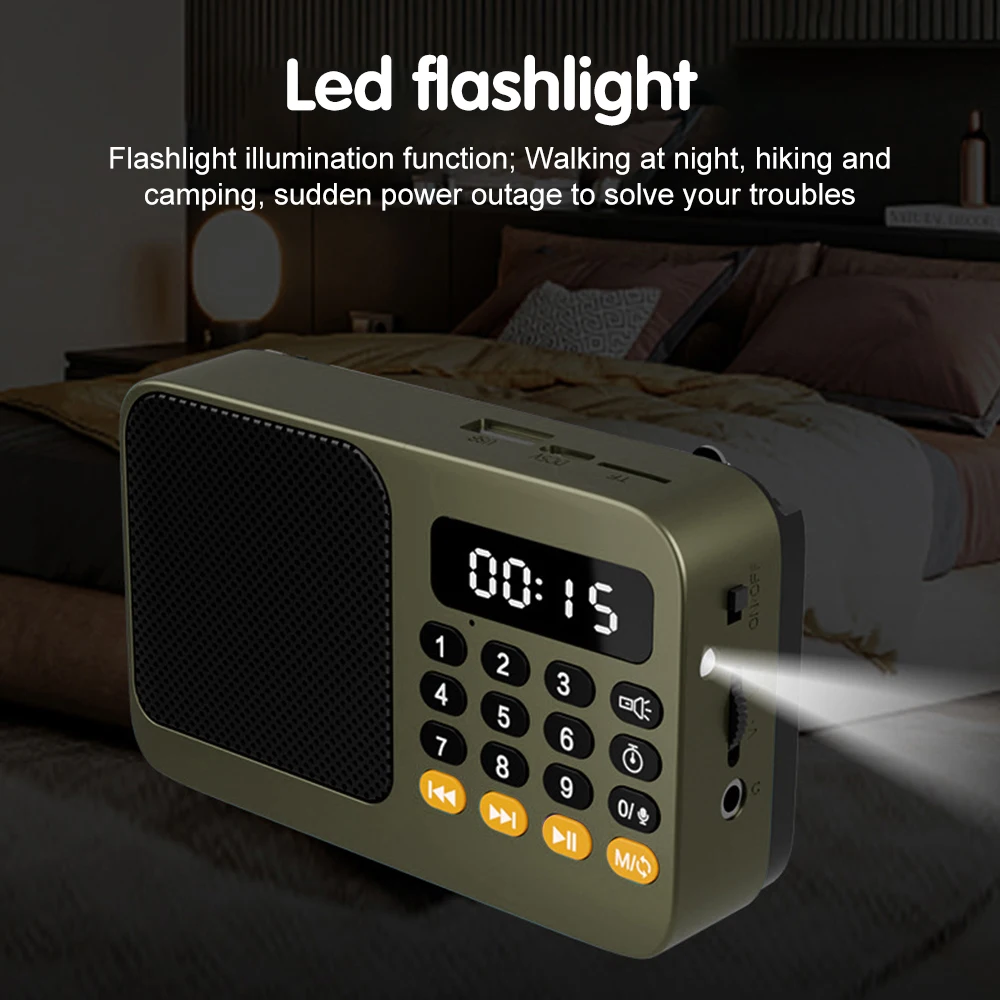 يده قابلة للشحن الرقمية FM USB TF مشغل MP3 راديو محمول مشغل موسيقى أجهزة مكبر الصوت لوازم مع راديو شاشة LED