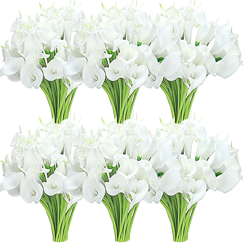 Artificial Flower Bulk Calla Lily Bouquet Real Touch Artificial Bride Bouquet PU Lily Bouquet for Home Wedding Party Decoration