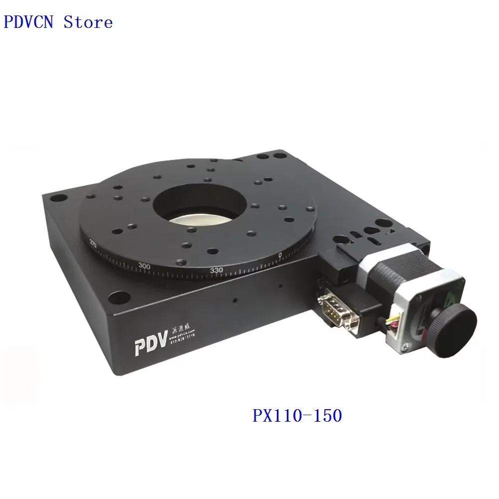 PDV PX110-150 المرحلة الدوارة الكهربائية، منصة دوارة كهربائية، مرحلة دوران بمحرك، مقياس محمل مكتبي دوار دقيق