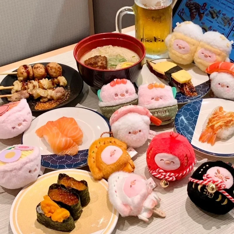 

Сладкое сокровище, маленькая свинья, серия, слепая коробка, плюшевая подвеска, суши, значок серии, сумка, кукла ручной работы, подарок, модная игрушка, украшение