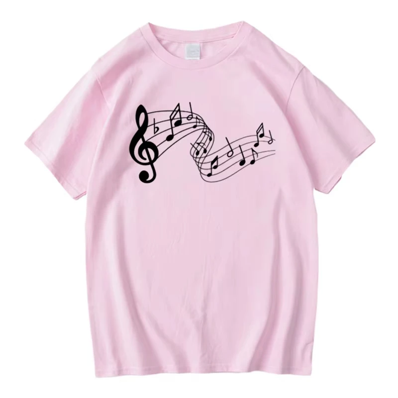 Funny Music Note Women Tees Minimalist Musical Staff Tshirt Female Clothes Short Sleeve Tops Fashion Graphic Shirt Musician Gift